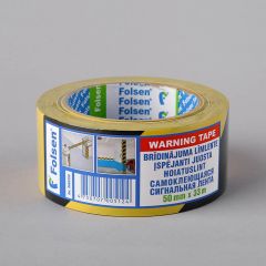 Folsen līmlente 50mm x 33m, melna/dzeltena, PVC 