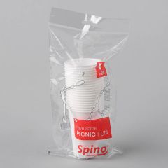Spino пластиковые стаканы 180мл белые РР, в упаковке 20шт.