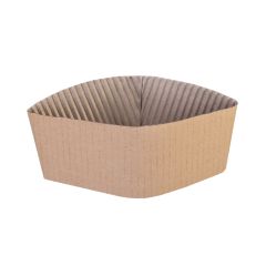 Gofrēta kartona uzmavas Ø80mm 250ml glāzēm, brūnas, iepakojumā 50 gab.