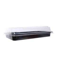 Suši kārbas PET 182x126mm,100gb.,melnas, ar caursp.vāku (2120-412)