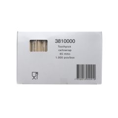 Zobu bakstāmie kociņi 65mm, individuālā iepakojumā, kastē 1000 gab.
