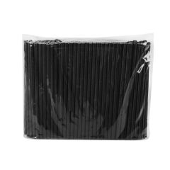 Коктейльные трубочки бумажные 15,5см чёрные ø6мм, в упаковке 250шт.