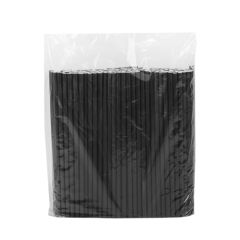 Коктейльные трубочки бумажные 20,5см чёрные ø6мм