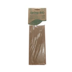 Spino Bio Papīra kokteiļu salmiņi 20,5cm kraft-brūni ø8mm, iepakojumā 25gab. 