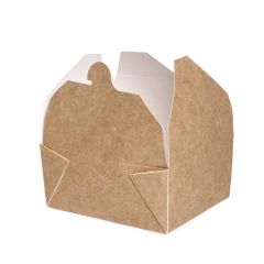 Бумажные контейнеры 11х9х5см, белые/коричневые, в упаковке 50шт.