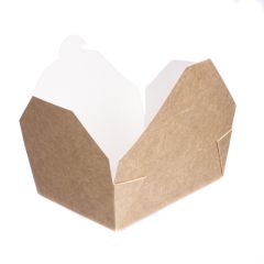 Бумажные контейнеры 14x10x5см, белые/коричневые, в упаковке 50шт.