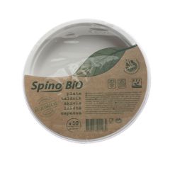 Spino Bio cukurniedru šķīvji ø23cm, balti, iepakojumā 10gab.