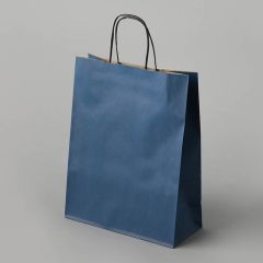 Papīra maisiņi 24x11x31cm ar vītiem rokturiem, zili