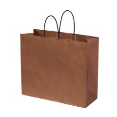 Dāvanu maiss ar vītiem rokturiem, 350x130x310mm, izgatavots no 110gsm papīra, BRONZO J-Fold Cotone