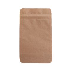 Papīra maisi "doypack" 8.5x5x14.5cm, 100ml, ar zip-lock aizdari, brūni, iepakojumā 100 gab.