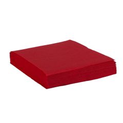 Papīra salvetes 24 x 24cm, 1/4, vienslāņa, sarkanas, iepakojumā 400 gab.