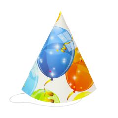 Праздничные шапочки 6шт., SPARKLING BALOONS