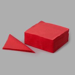 Papīra salvetes 33x33cm, sarkanas, vienslāņu, iepakojumā 400gab.