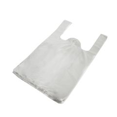 Maisiņi 25+12x45cm ar rokturiem,10my balti, HDPE, iepakojumā 100gab.