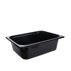 Plastikinis gastro indelis užlydomas plėvele 1/2, 325x265x100mm, 6,3l juodas PP, 92 vnt./pak.