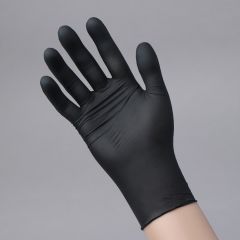 Нитриловые перчатки без пудры, размер L, черные, в коробке 100шт.