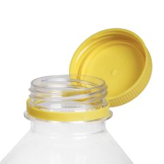 Vāki neatdalāmie pudelēm, ø38mm, dzelteni, HDPE.