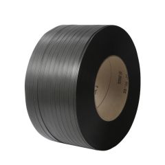 Spriegošanas lente PP 15.5mm х 0.7mm х 1700m, melna, serde Ø200mm