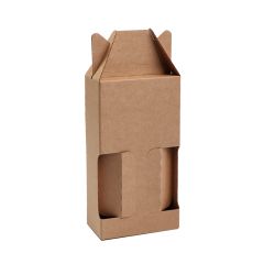 Gofrētā kartona kastes divām 0.5L pudelēm, 140 x 72 x 255mm
