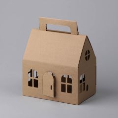 Подарочная коробка 200x130x120мм “Рождественский домик” (14E)