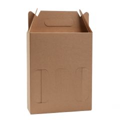 Gofrētā kartona kastes trim 0.5L pudelēm, 210 x 70 x 260mm, brūnas