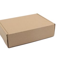 Gofrētā kartona kastes ar atlokāmu vāku 235 x 175 x 65mm, brūnas, iepakojumā 50 gab.