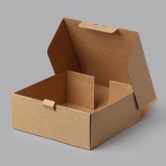 Gofrētā kartona kastes ar atlokāmu vāku 250 x 250 x 100mm, brūnas, iepakojumā 25 gab.