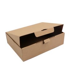 Gofrētā kartona kastes ar atlokāmu vāku 270 x 210 x 75mm, brūnas, iepakojumā 25 gab.