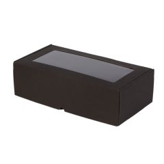 Подарочная коробка 320x165x93мм с PE окошком, черная(FEFCO 0427)