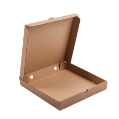 Картонные коробки 338x338x37мм с откидной крышкой для пиццы коричневые, в упаковке 50шт.