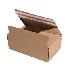 Mikro gofrētā kartona kastes ar dubultu līmlenti un atvēršanas lenti 360x239x120mm brūnas, lieliski piemērotas pakomātiem un pasta sūtījumiem