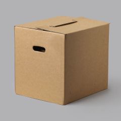 Gofrētā kartona kastes 370 x 310 x 340mm, ar rokturiem, iepakojumā 20 gab.