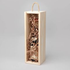 Деревянная коробка для одной бутылки вина, 36x11x10,5см, белая