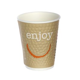 Papīra glāzes "Enjoy Colour Mix" 300ml, ø90mm, brūnas, PAP/PE, divslāņu, iepakojumā 40 gab.