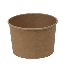 Kārbas apaļas РАР/РЕ 450ml, Ø112mm, brūnas, iepakojumā 50 gab.