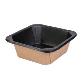 Контейнеры РАР/РЕ 178x178x60mm,50шт.,чёрные/крафт