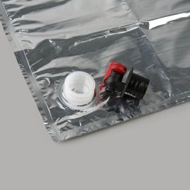 Maišelis „bag in box“ sultims 3l su čiaupu, metalo spalvos, LDPE.