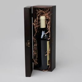 Koka vīna kaste vienai pudelei, 36x11x10cm, brūna 